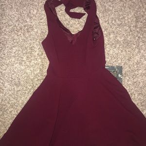 Maroon tie dress